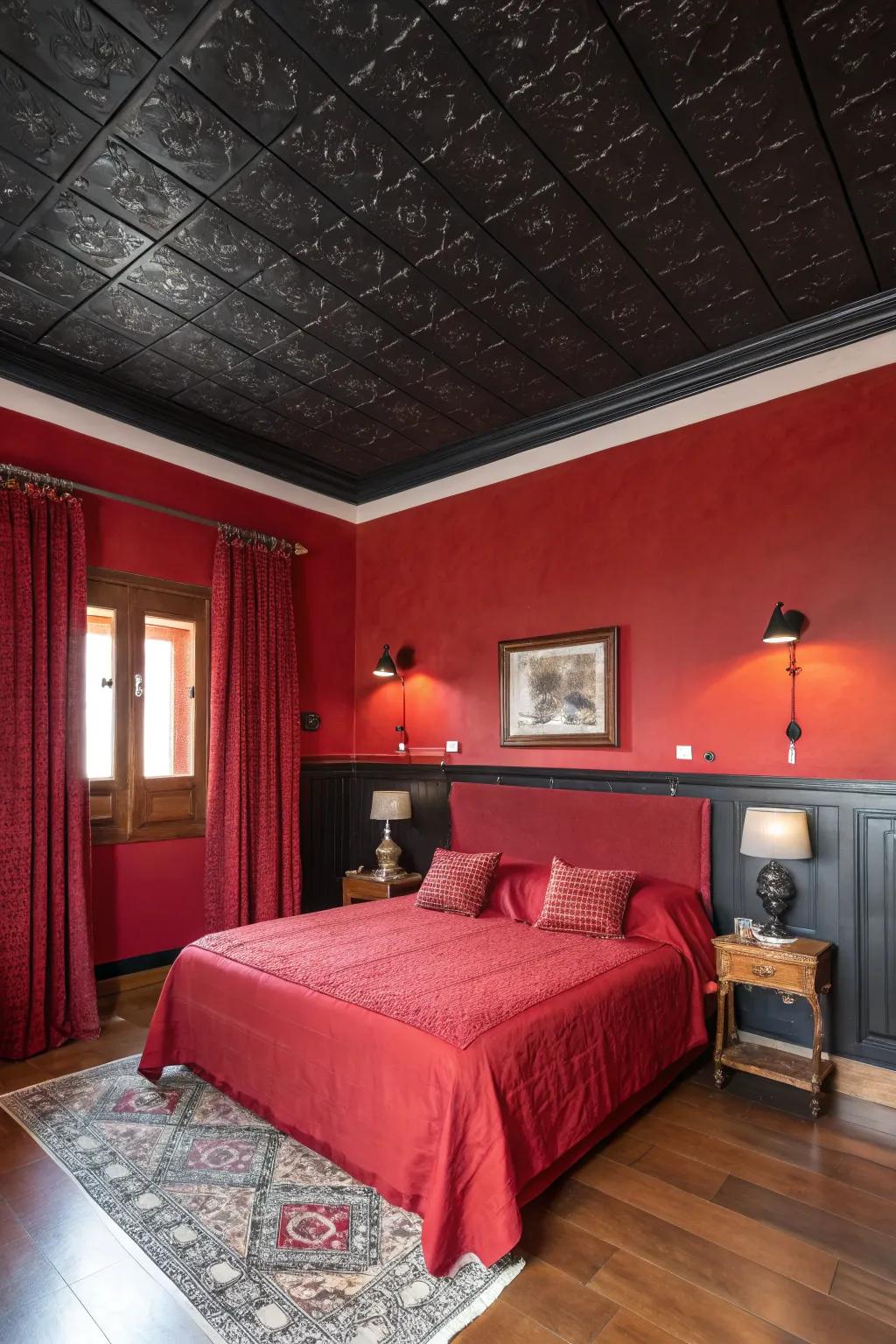 An onyx ceiling adds unexpected depth and drama.