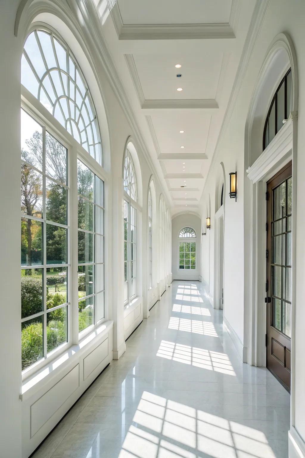 Creative usage of white enhances natural light and spaciousness.