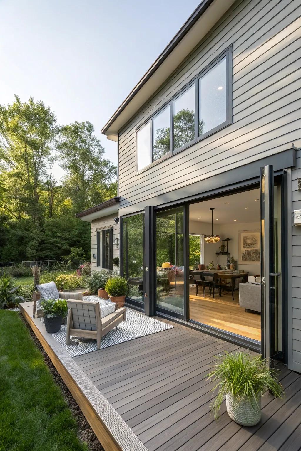 Blending indoor and outdoor spaces creates unity and flow.