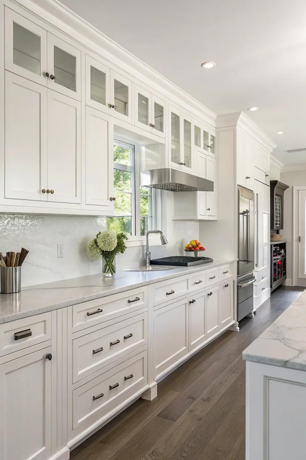 Shaker cabinets offer a mix of tradition and modernity.