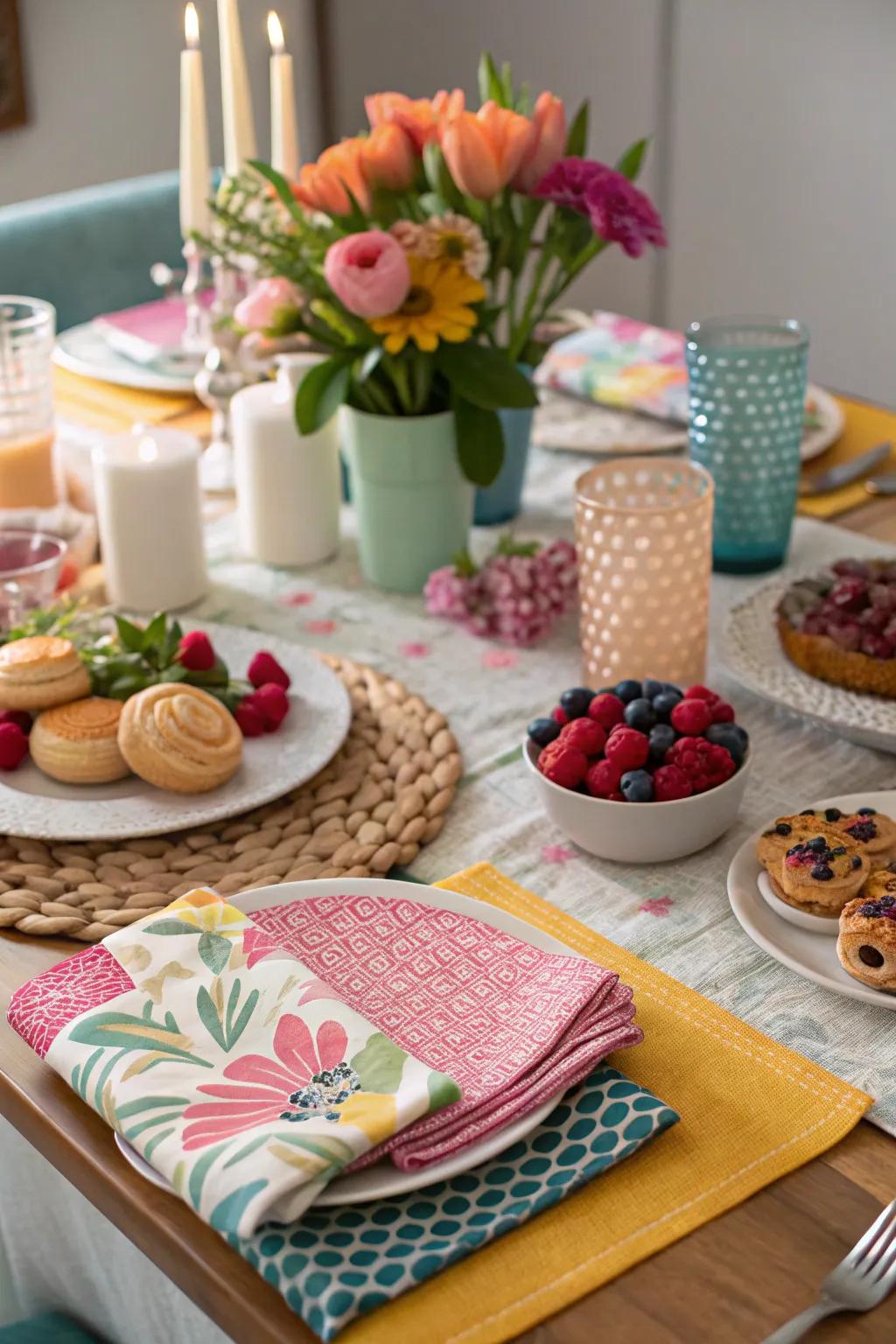 An eclectic mix of styles yields a unique table presentation.