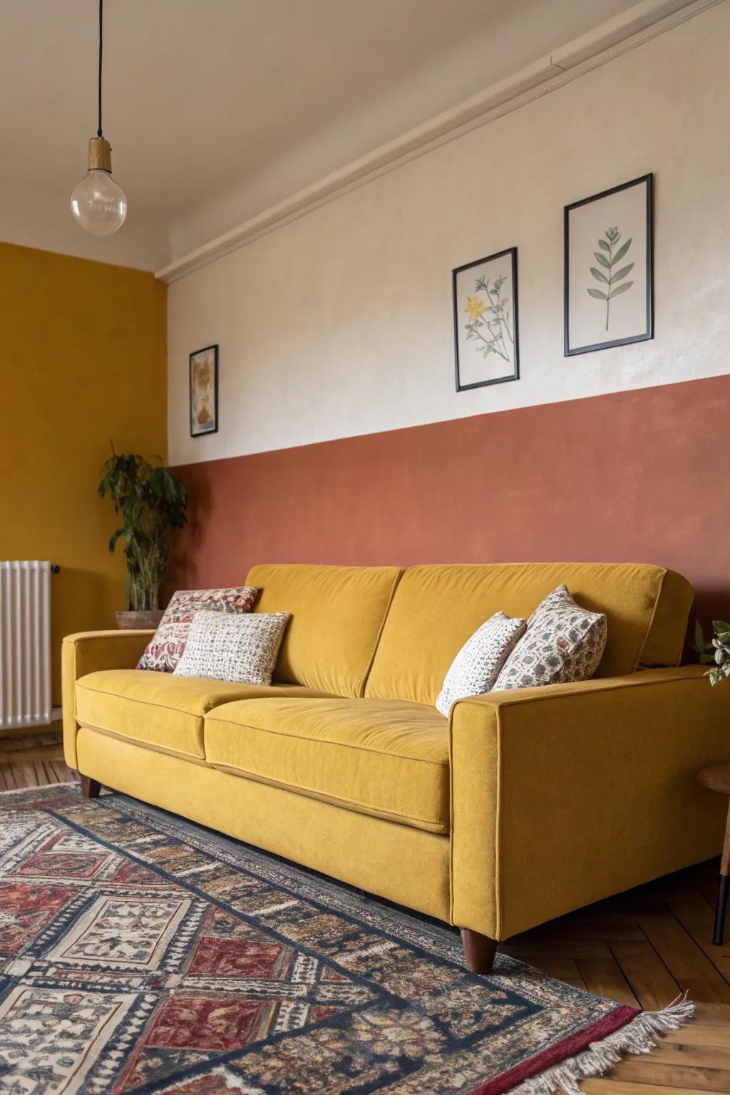 Two-tone walls add depth and sophistication.