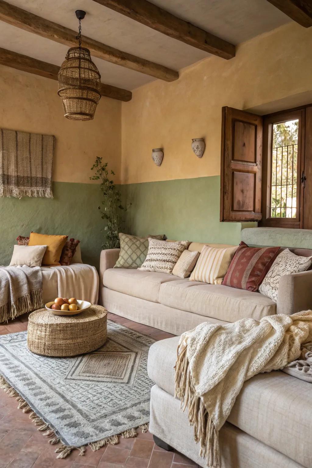 Layered textiles introduce warmth to organic coating settings.