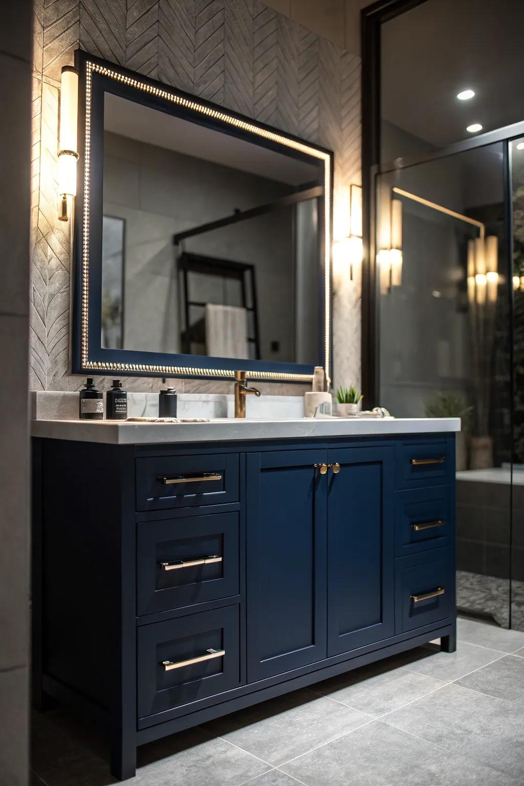 Accent illumination adds drama and focus.
