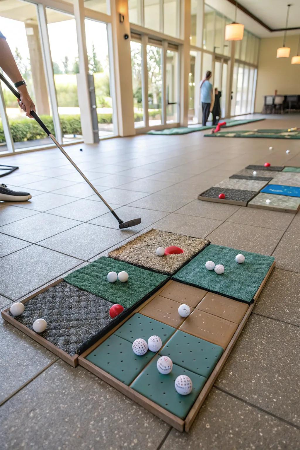 Aim for top tile targets on the floor.