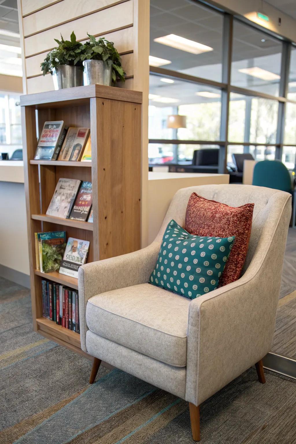A reading nook offers escape and inspiration.