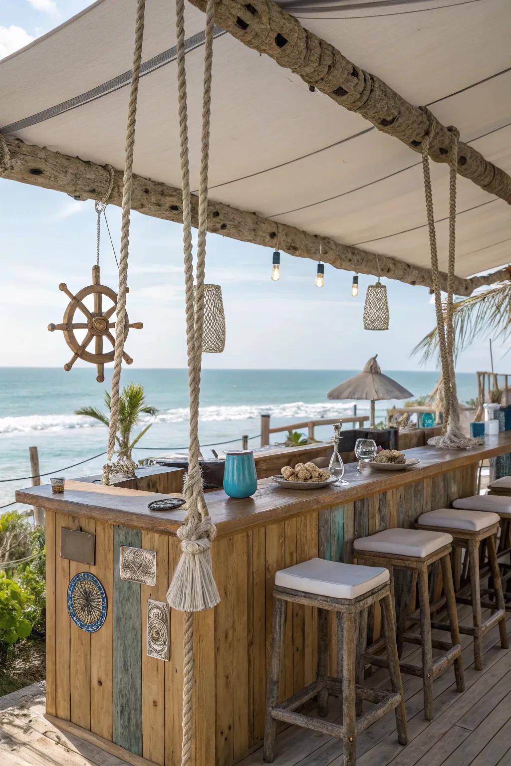 Seaside themes introduce a hint of the ocean to your backyard.