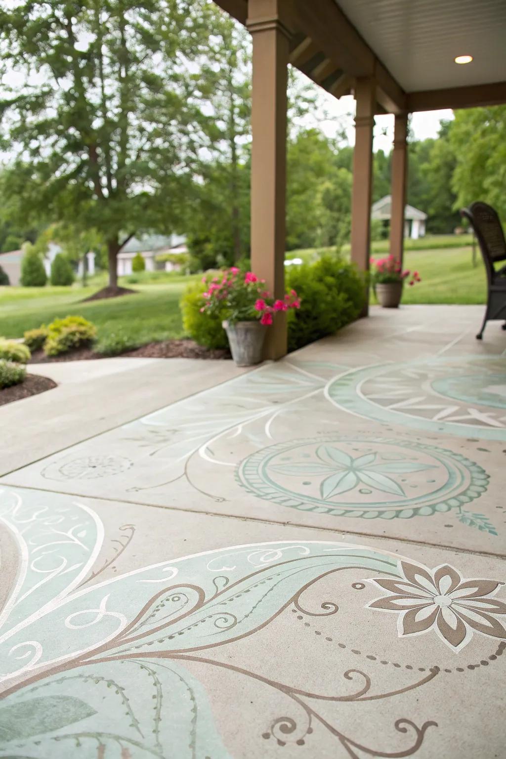 A Zen-inspired patio provides a tranquil retreat with its soothing designs.