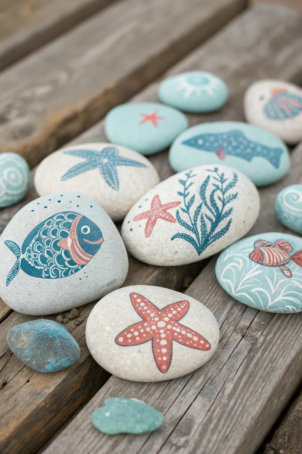 Make the ocean meet your garden using these rocks painted with a lot of artistry.