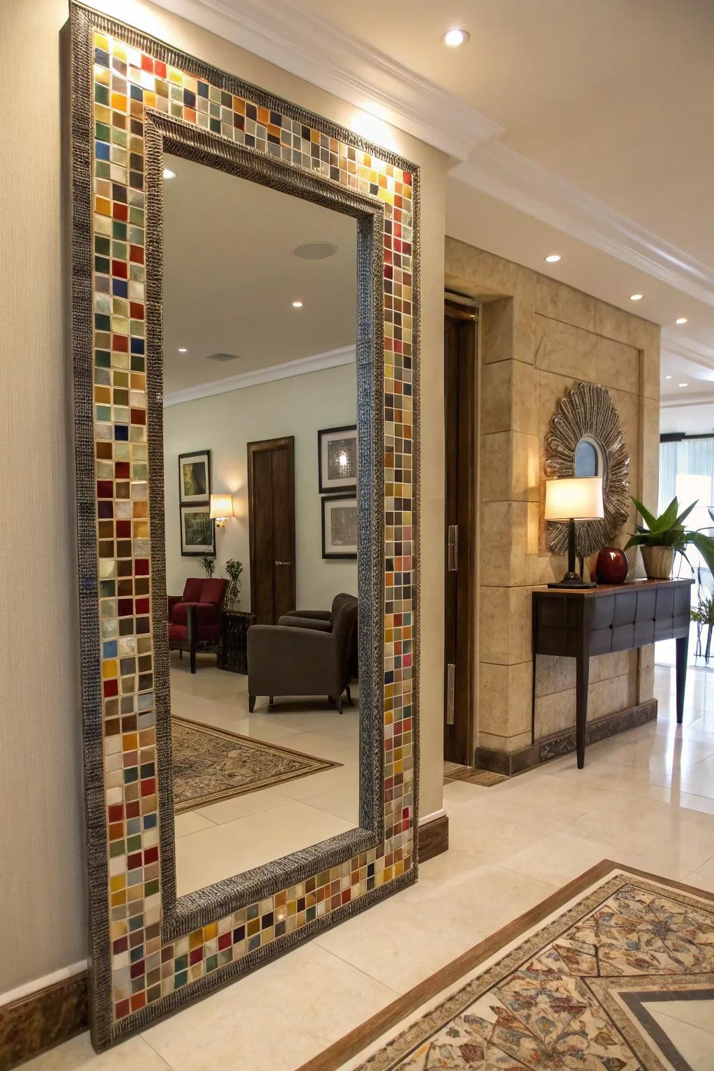 Tiny tile designs offer artistic flair.
