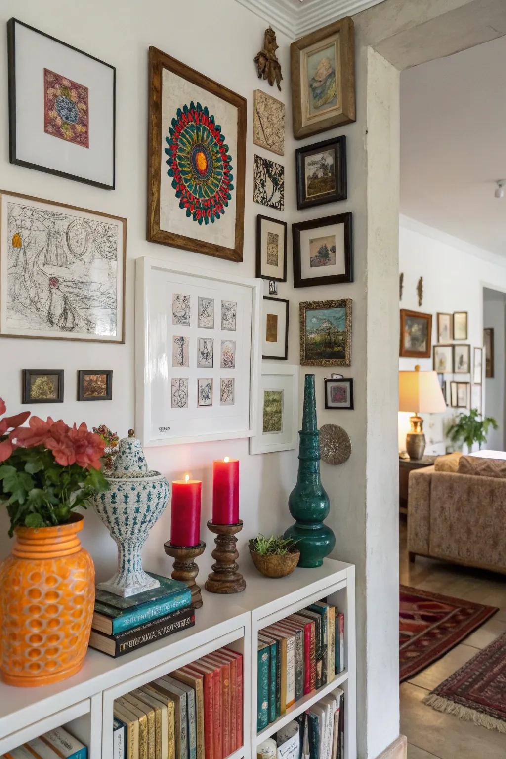 A creative mix of art and decor.