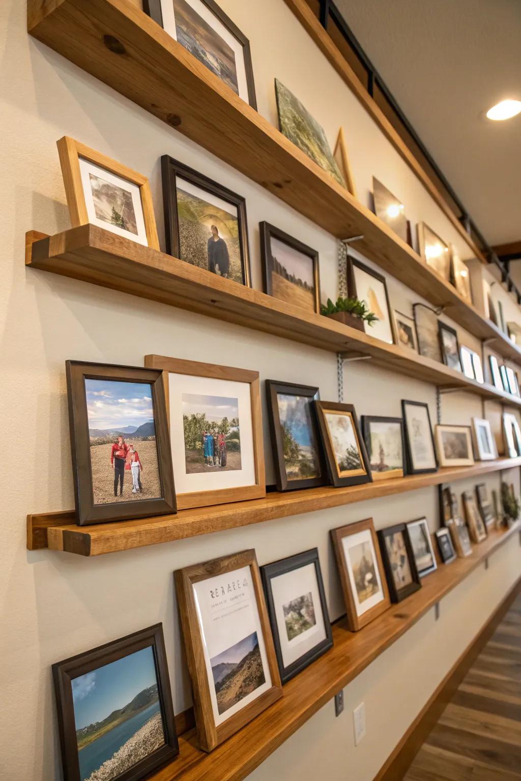 Display ledges use height dynamics for visual intrigue.