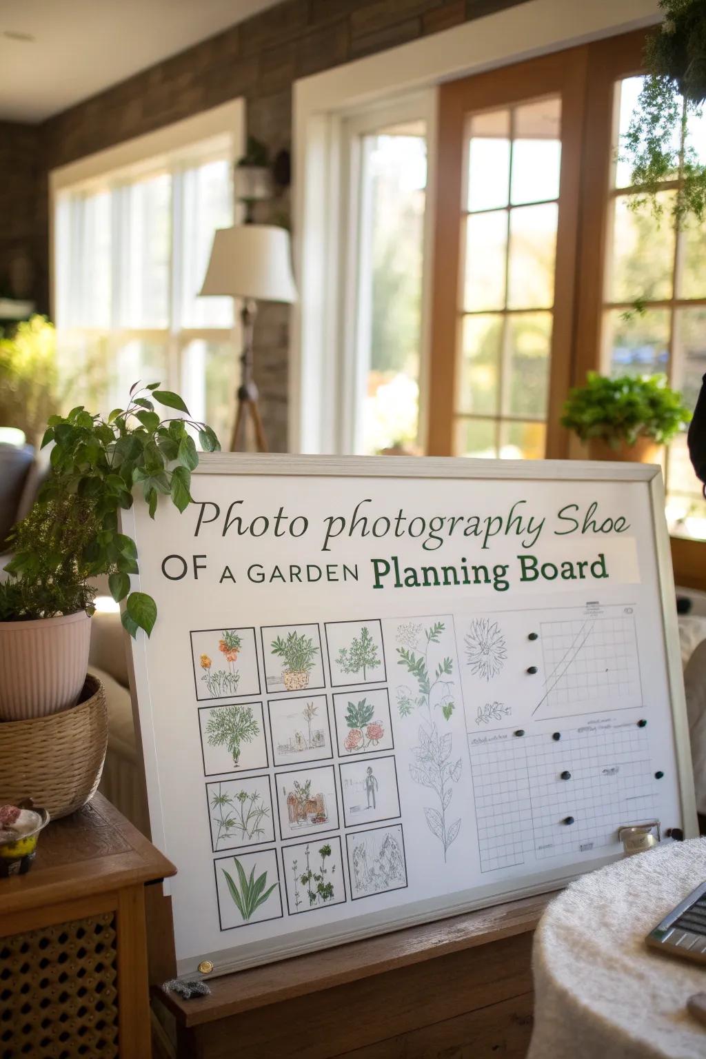 Organize your garden with a planting layout on your whiteboard.