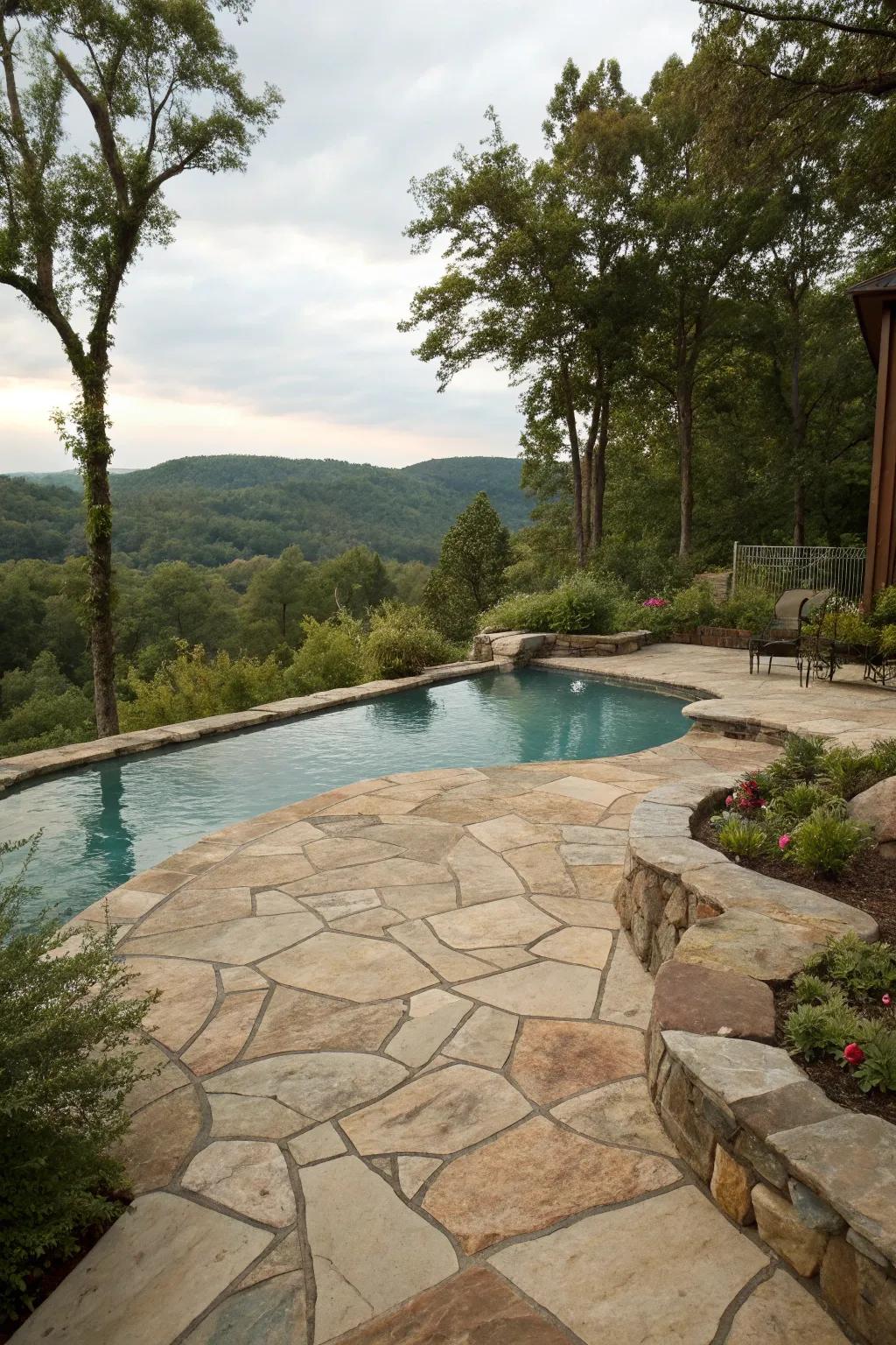Timeless style comes from natural rock textures.