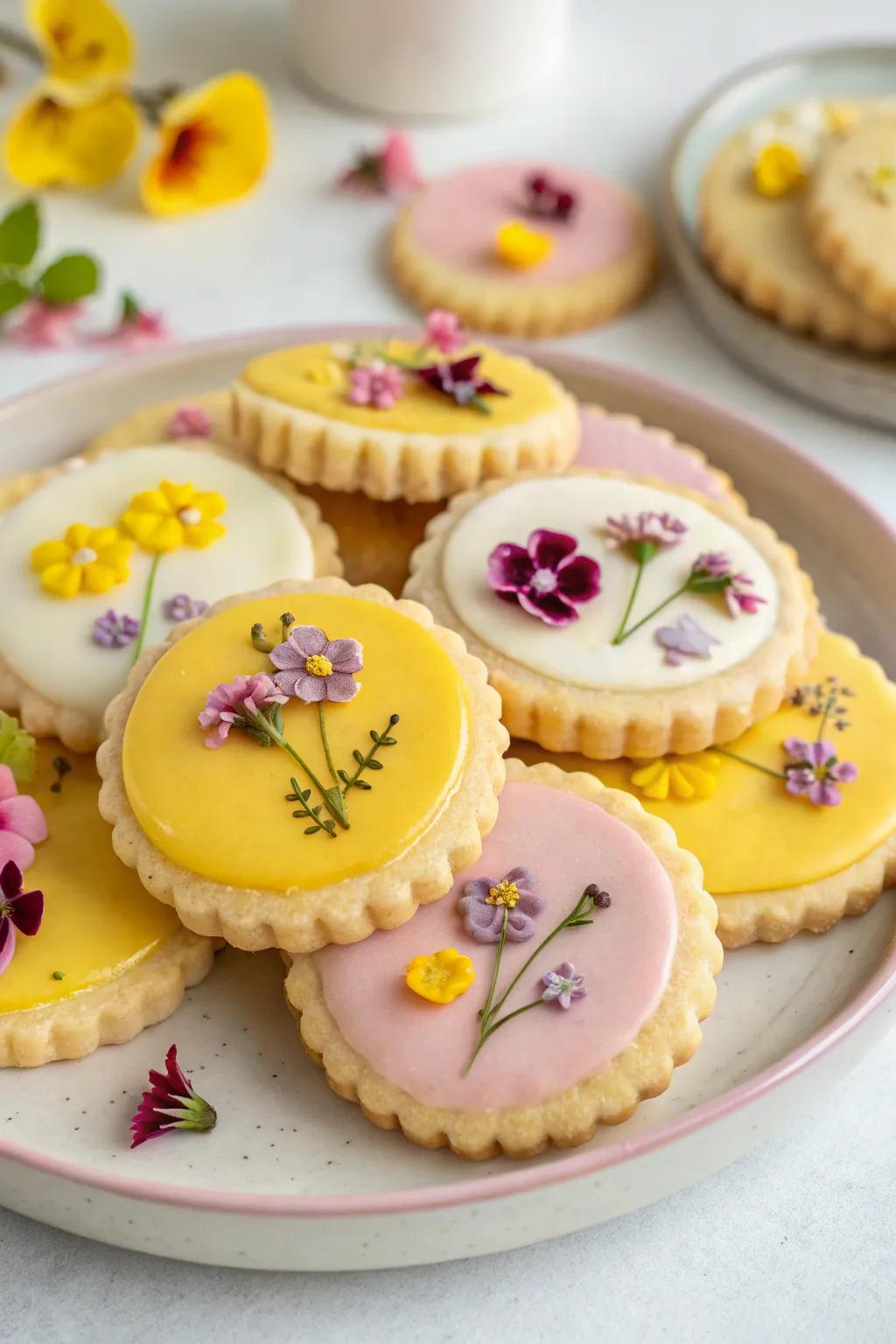 Delicate citrus shortbread offering a refreshing and vibrant treat.