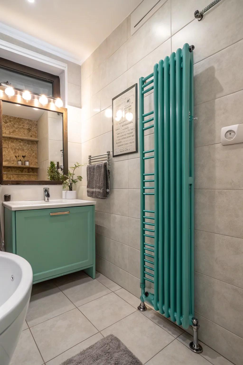 Blue-green radiators emanate cool peace.