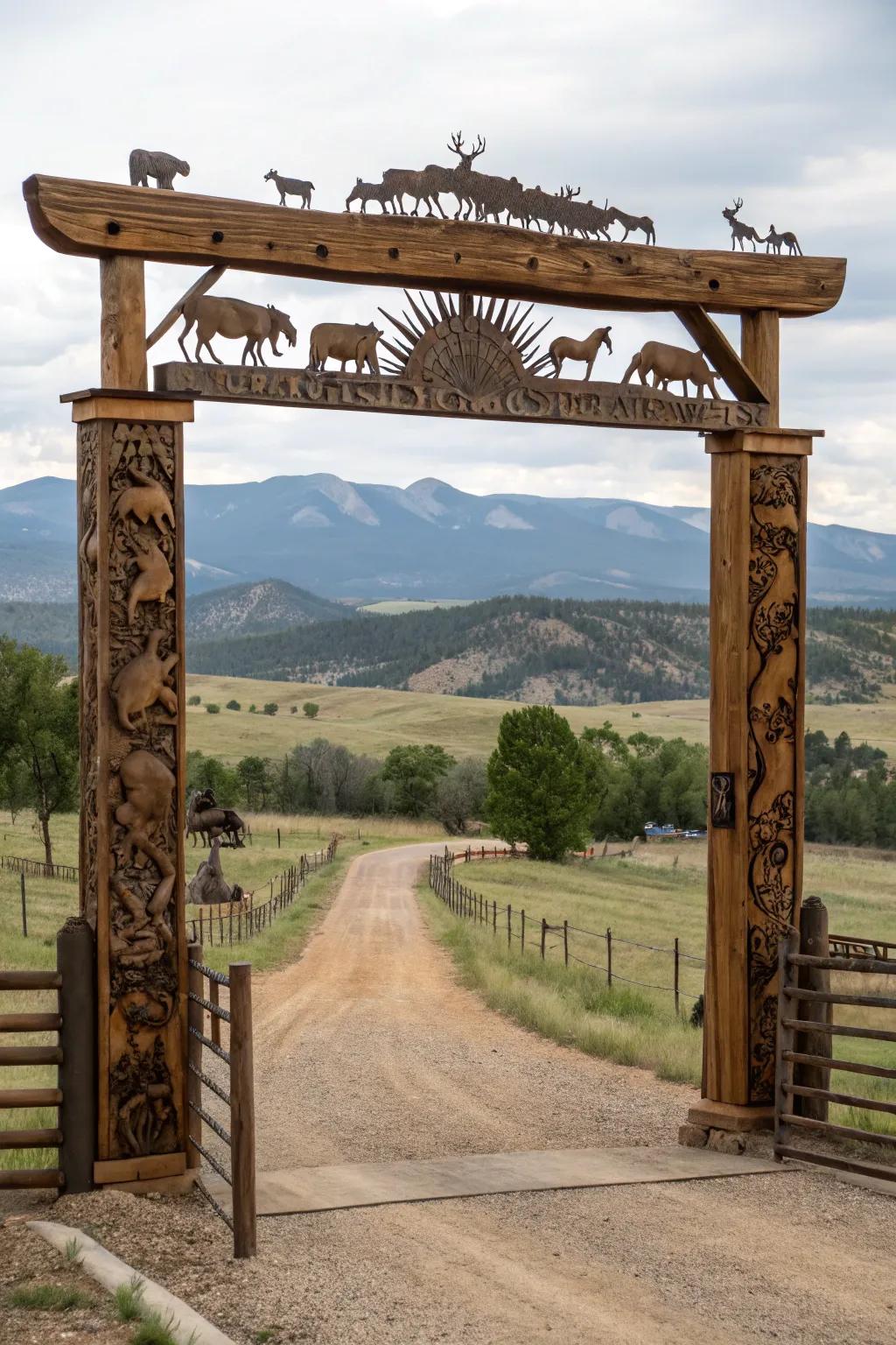 Artistic sculptures for a masterpiece entryway.