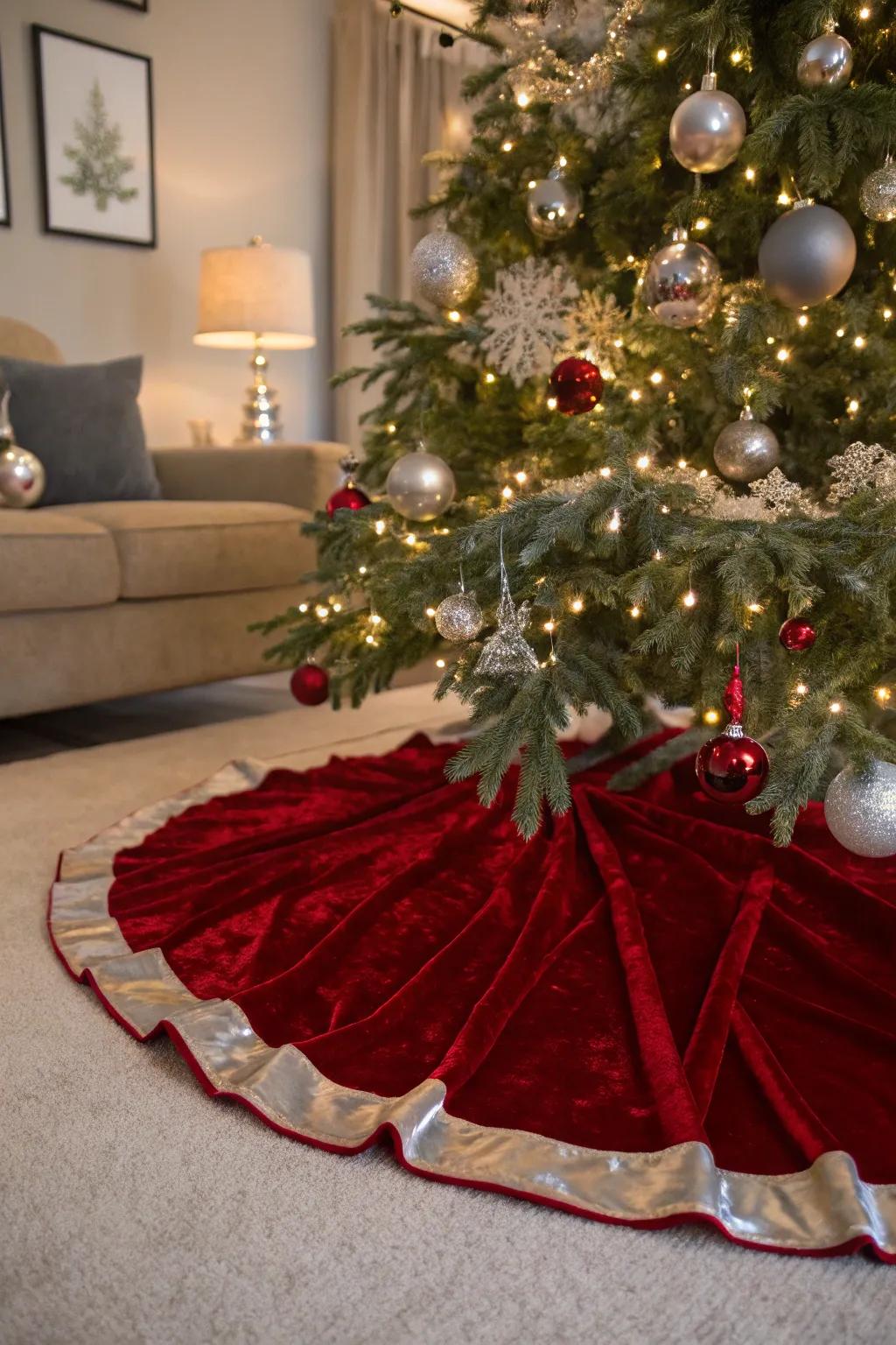 A glamorous tree border finalizes your yuletide ornamentation.