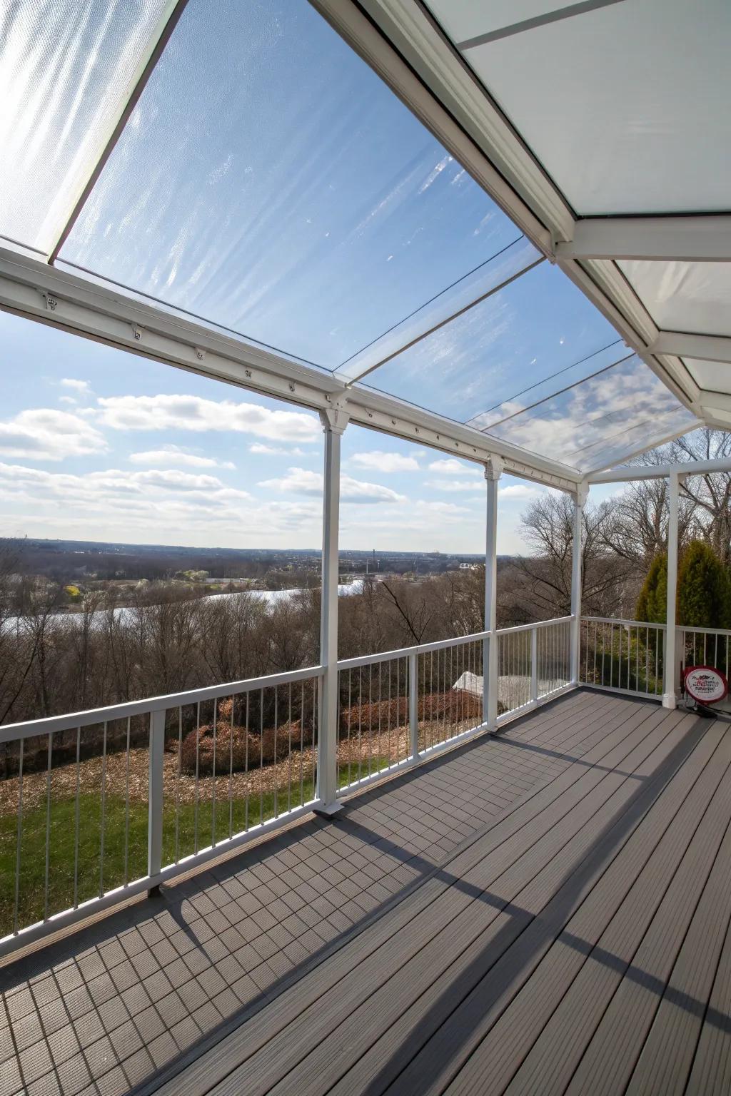 See-through vinyl covers offer unobstructed views while delivering shelter.