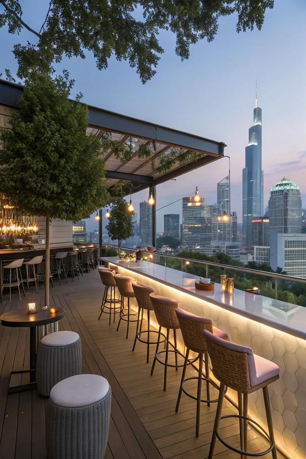 A rooftop lounge is perfect for entertaining with a view.