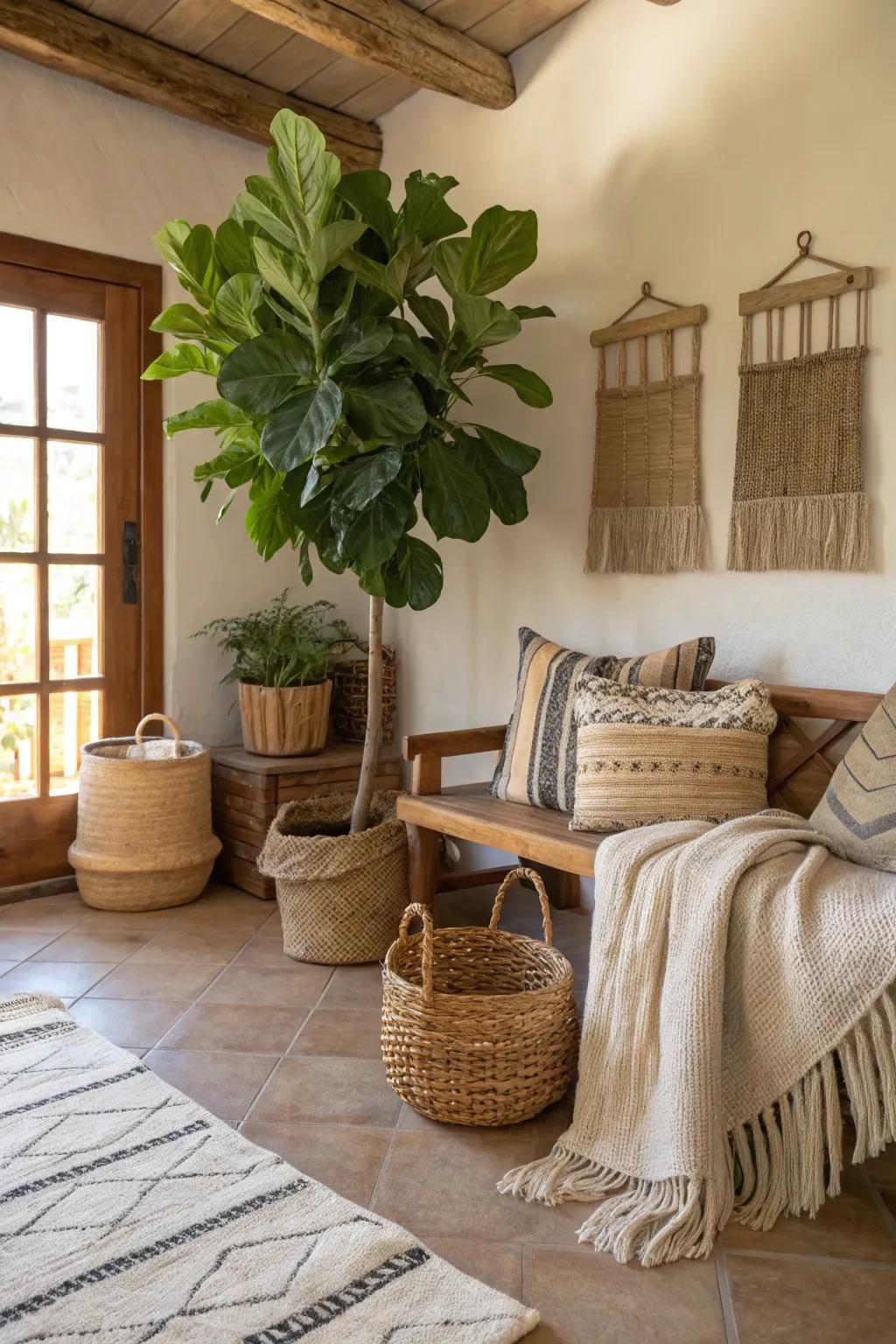 A living area revitalized by natural verdure.