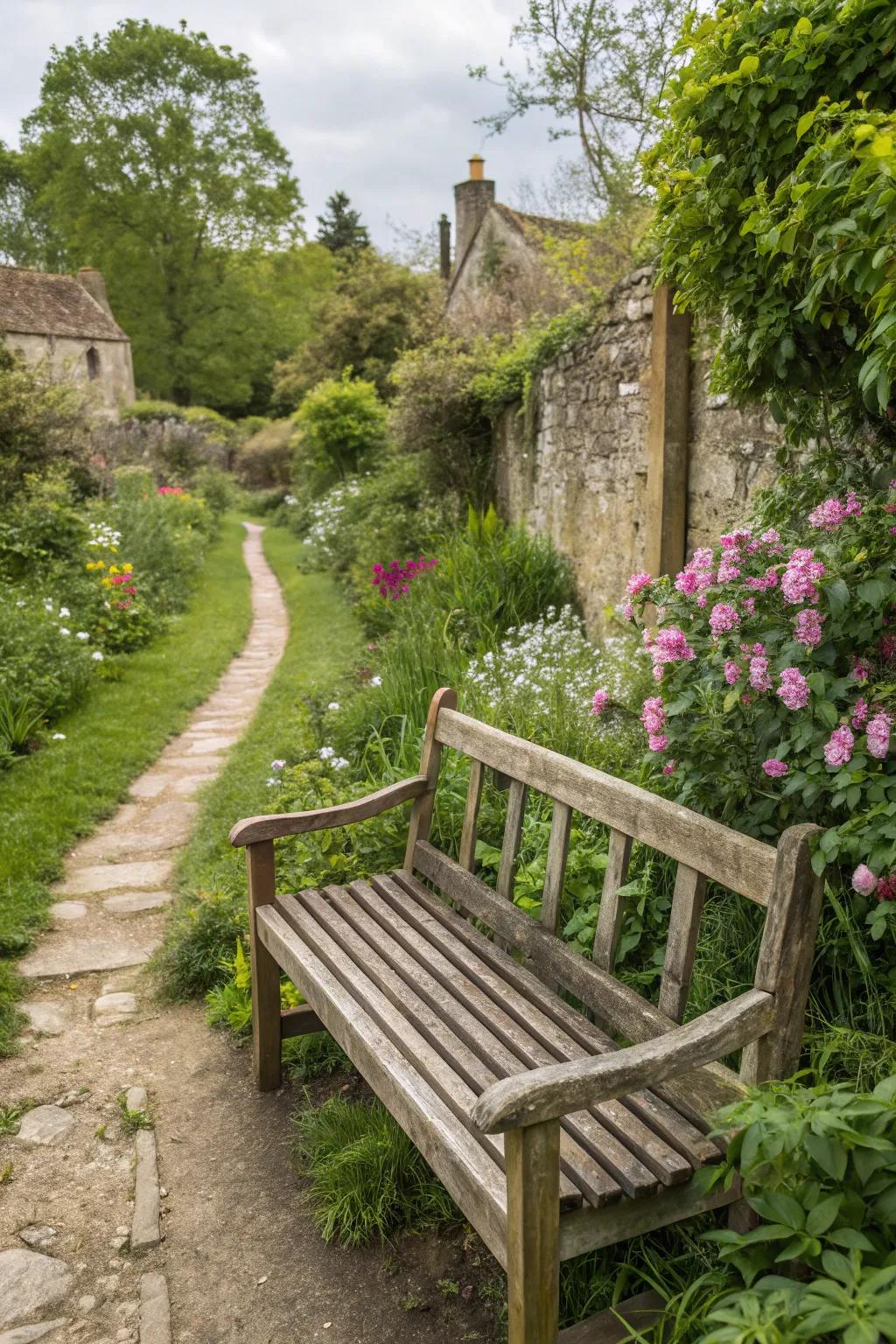 A garden seat created from personality-rich upcycled timber.