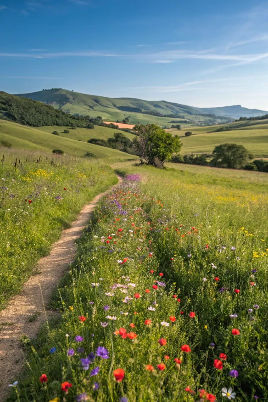 A wildflower field bringing natural beauty to the landscape.