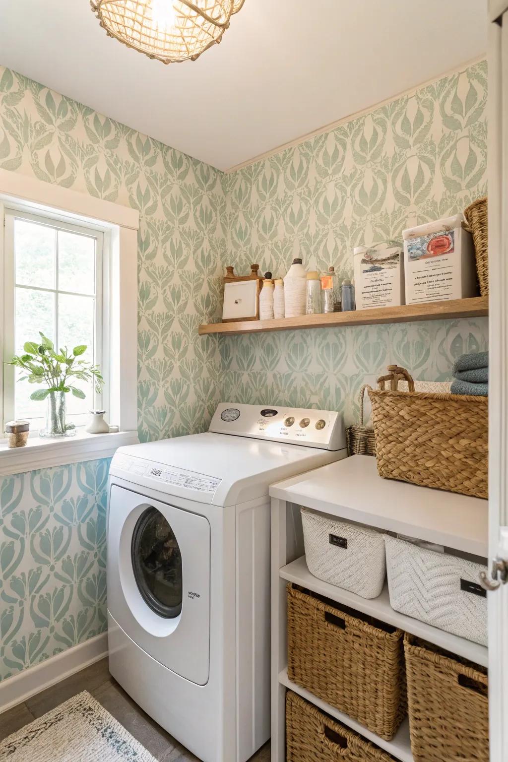 Peel-and-stick wallpaper delivers an effortless style boost.