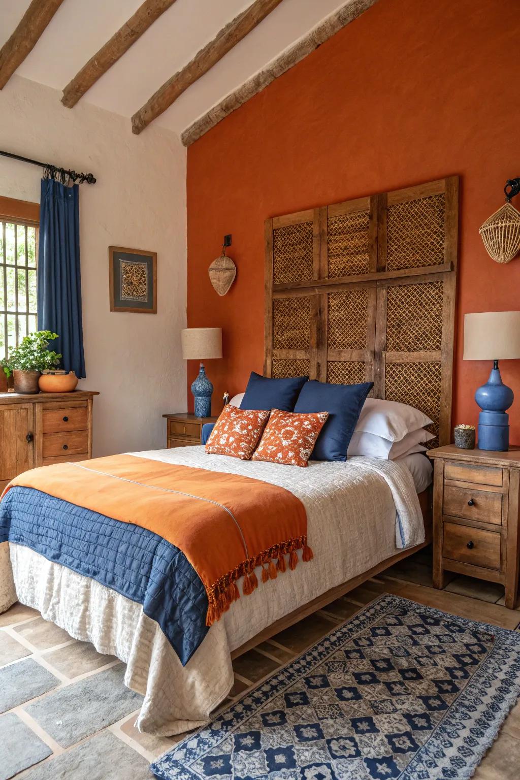 Striking embellishments infuse the room with energy and contrast.