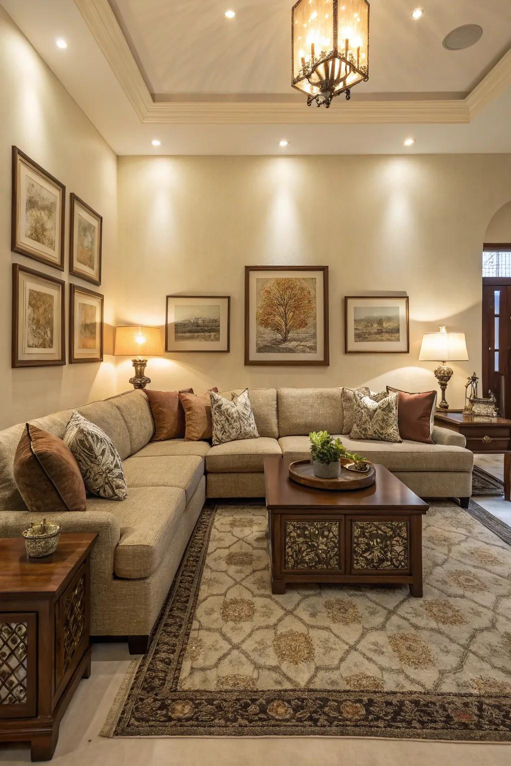 Balanced design creates harmony with your sectional.