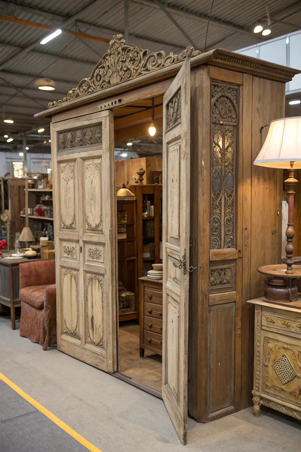 Old doors changed to create a stunning backdrop