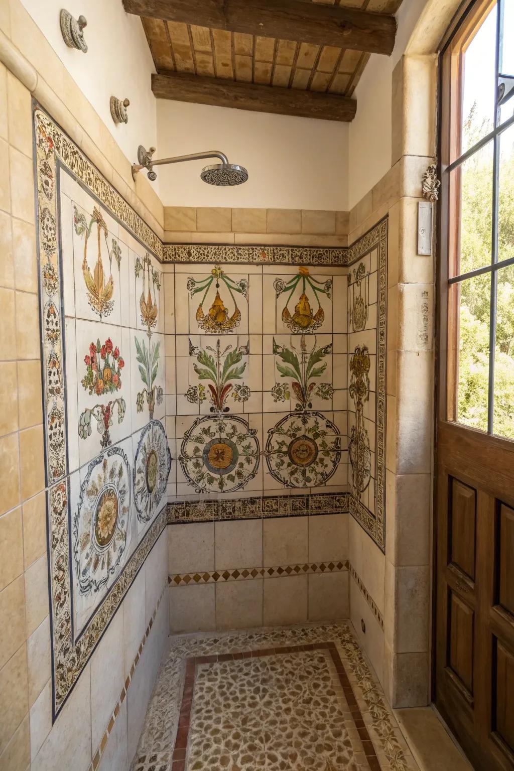 Tile murals transform backsplashes into works of art.