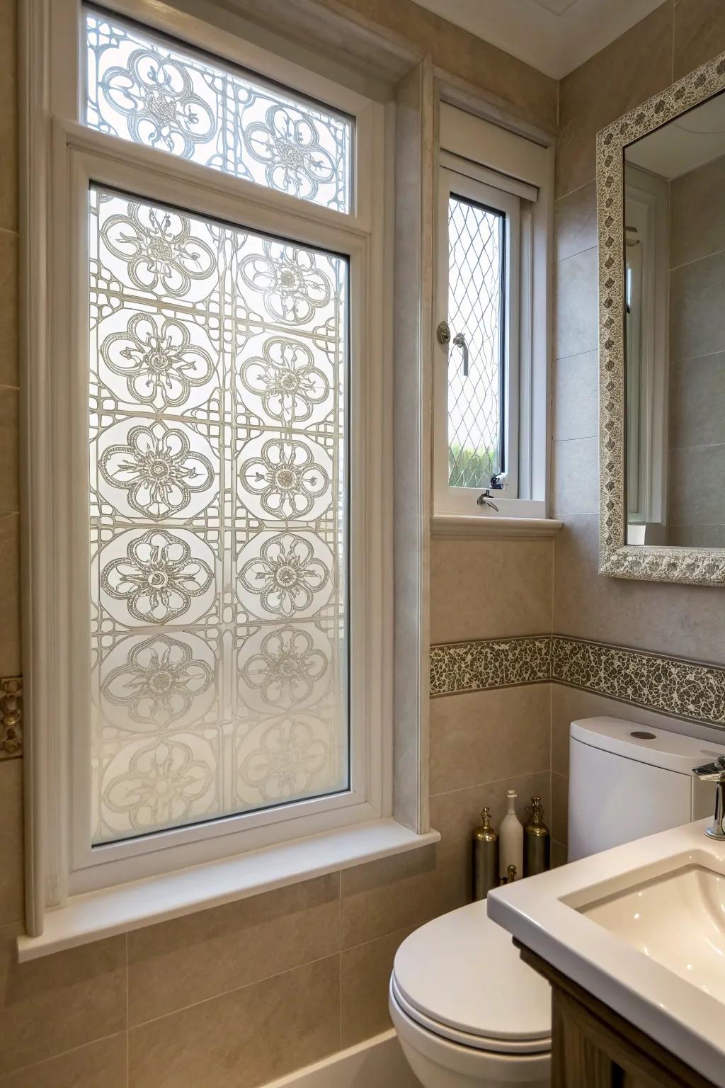 Window film offers style and privacy.