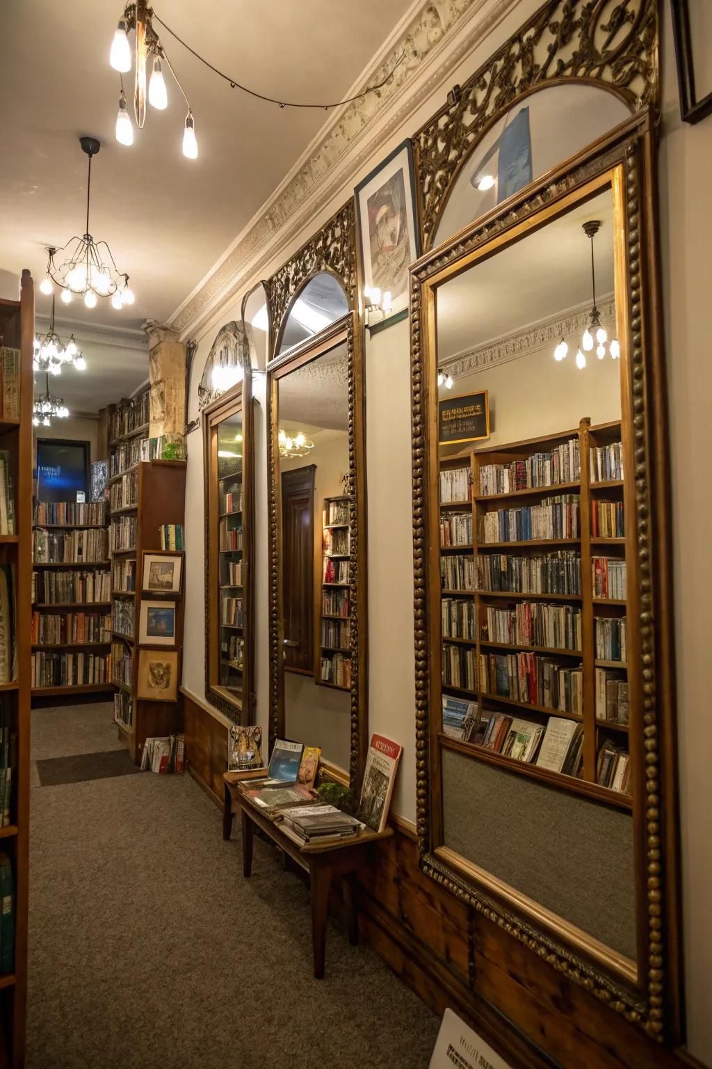 Mirrors heighten space and radiance in compact areas.
