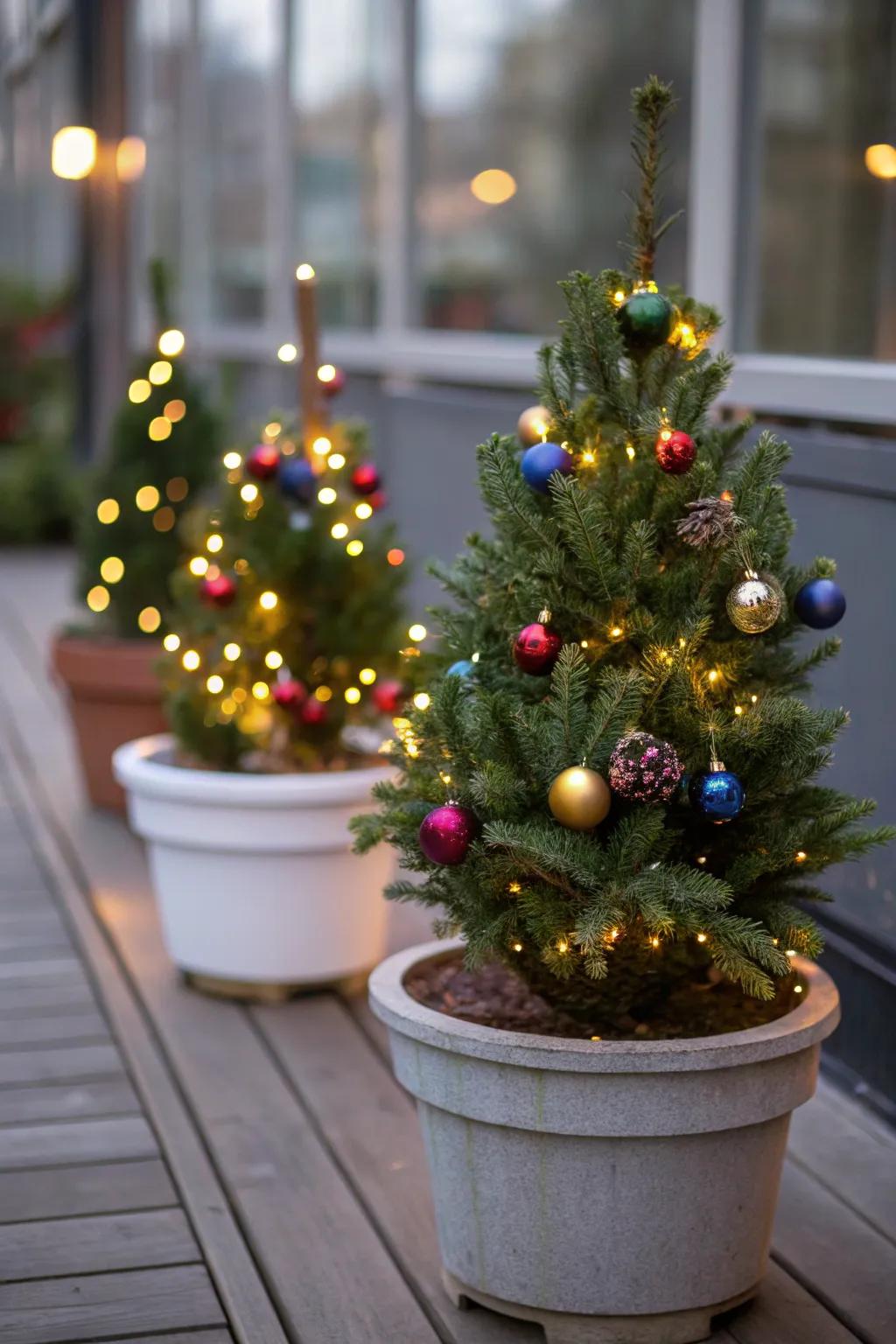 Minute conifers channel a significant measure of holiday spirit.