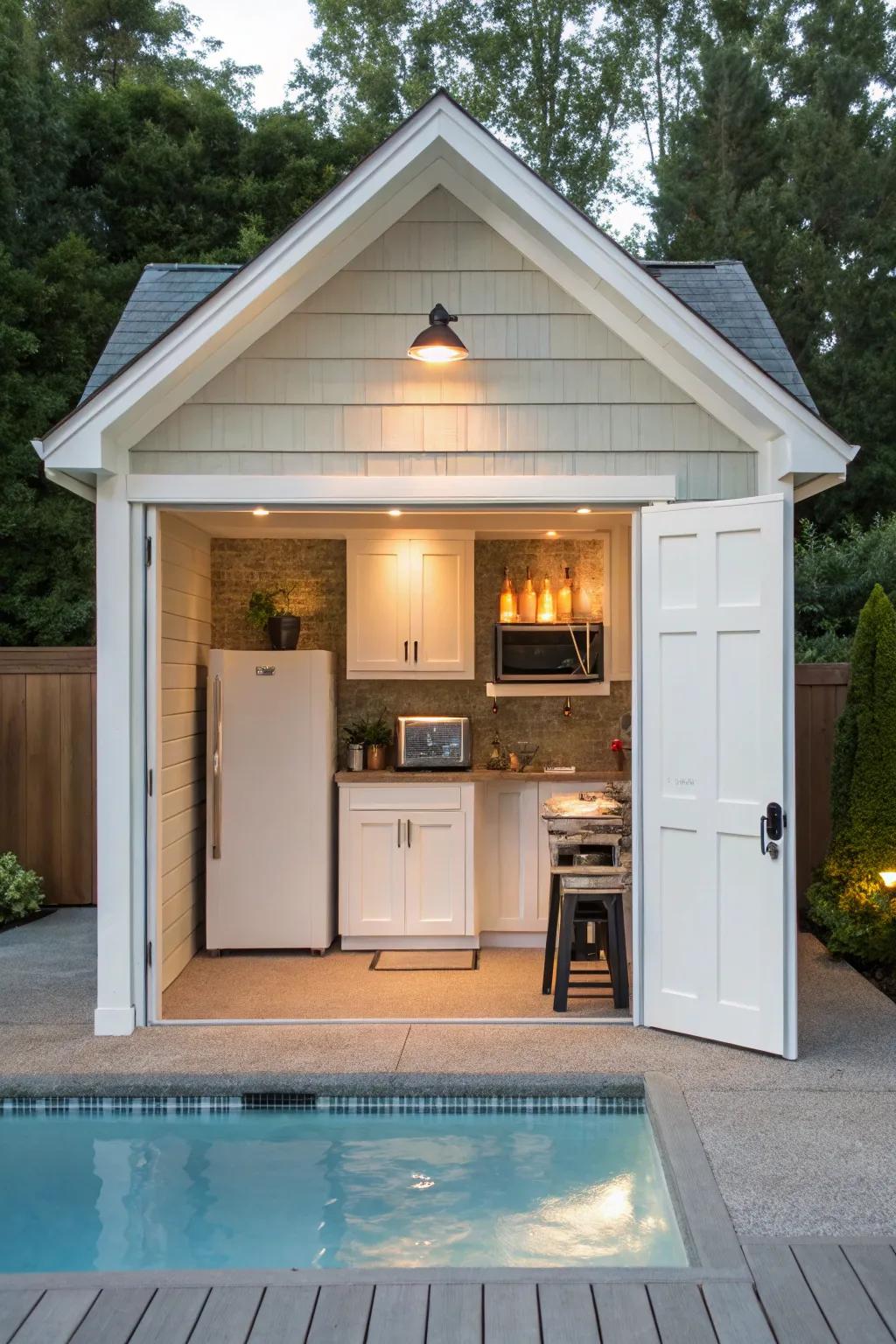 Convenience and charm with a compact kitchen setup.