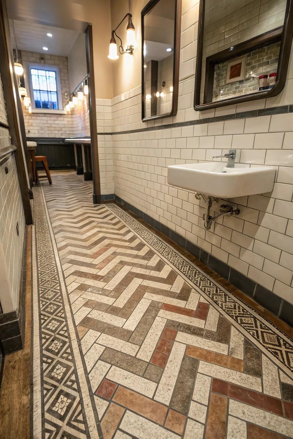 Distinctive floors introduce character and charm.