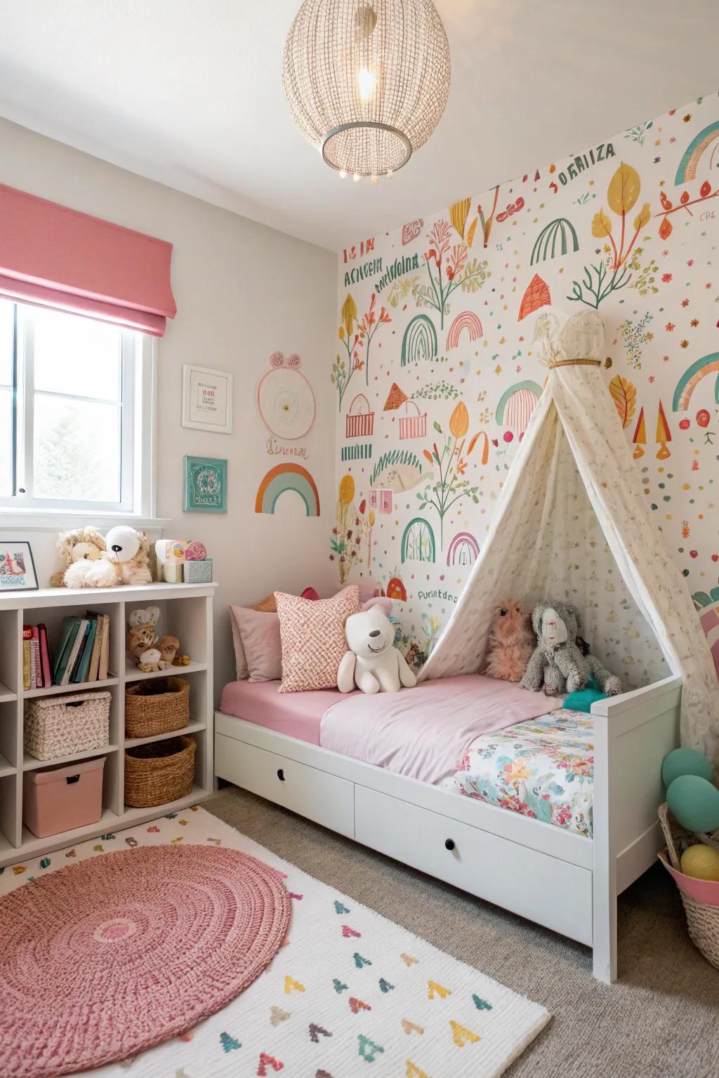 A standout wall adds character and serves as a focal point.