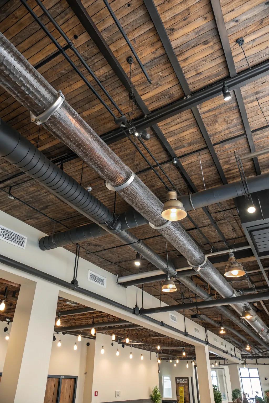 Industrial ceilings exude an avant-garde vibe.