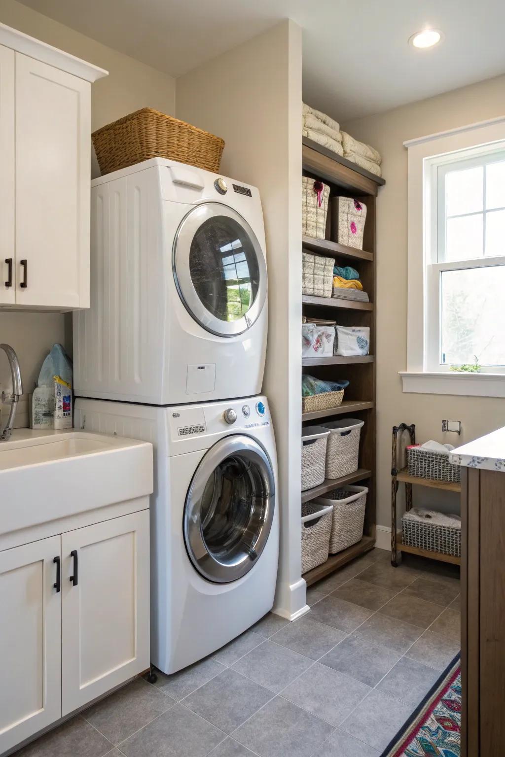 A utility basin adds practicality and convenience to your laundry room.