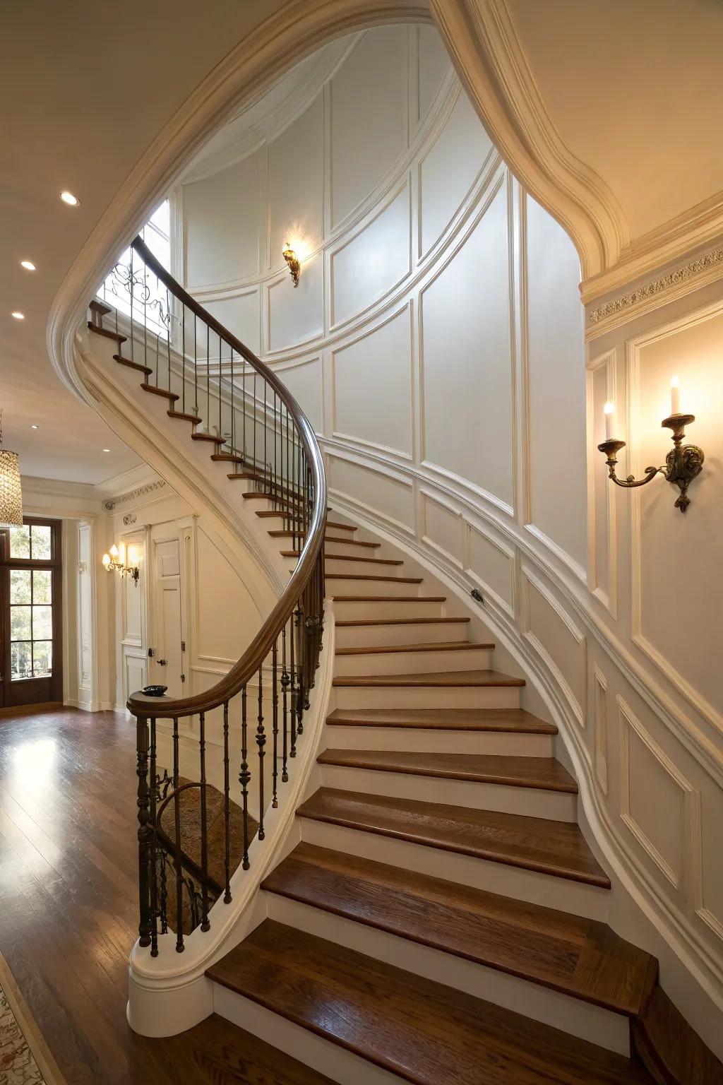 Bent trim features create a more inviting feel.