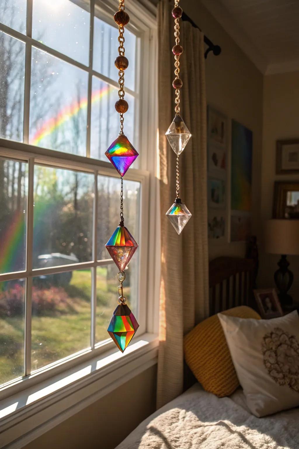 Serene patterns with prism light catchers.