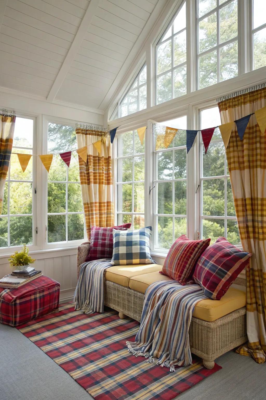 Motifs introduce playful intrigue to your sun parlor ornamentation.