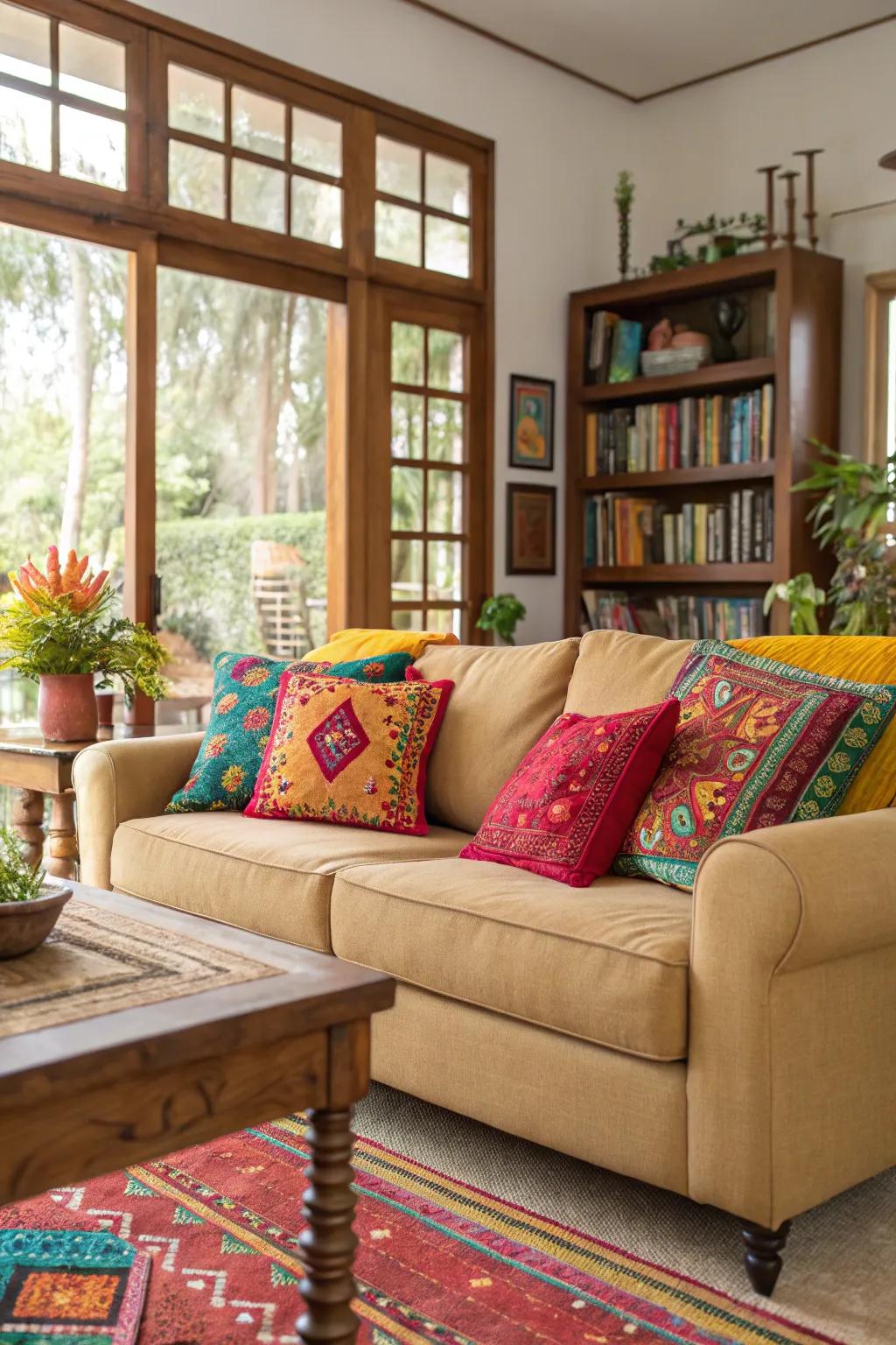 Vibrant color pops inject vibrancy and energy into the room.