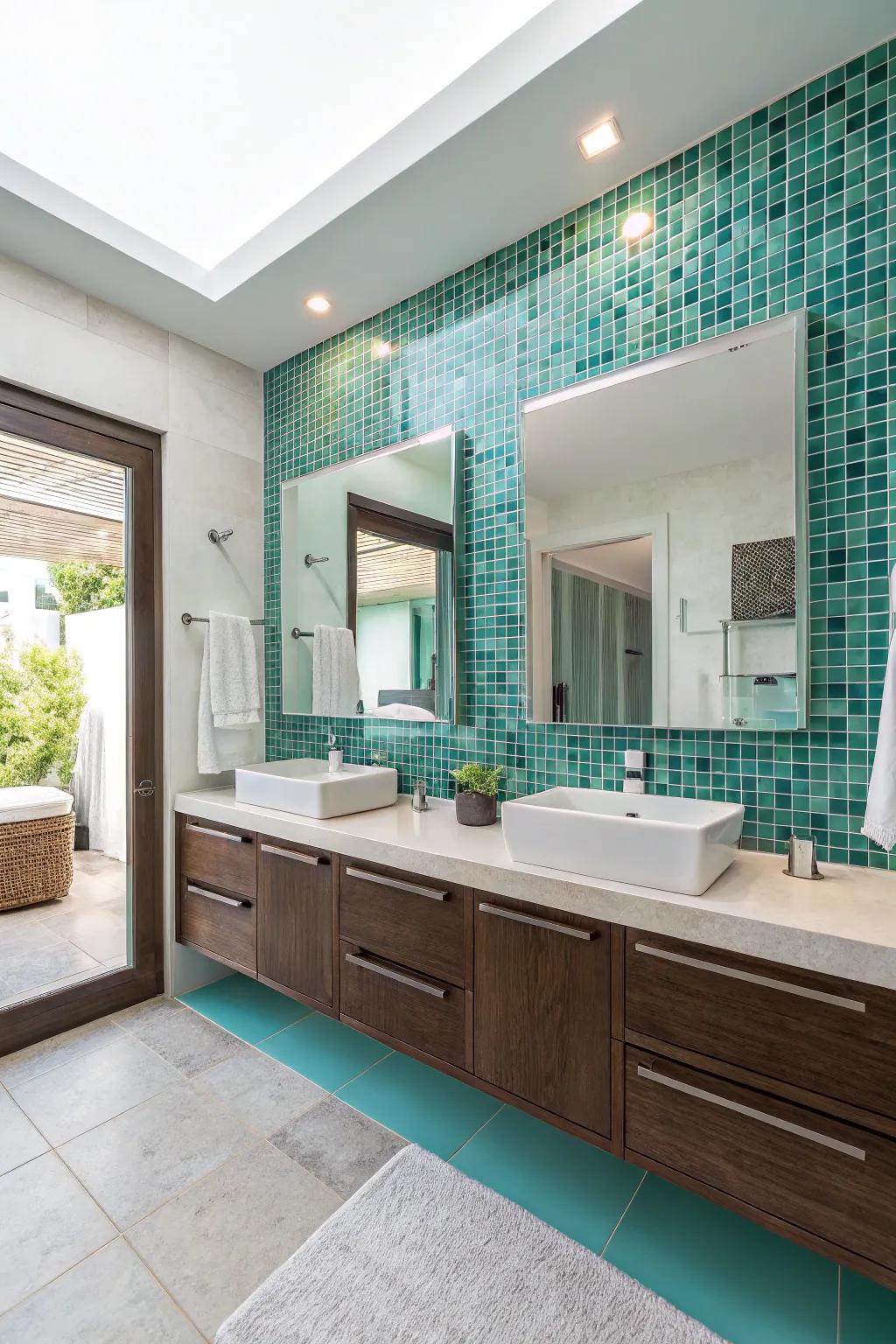 Present artistry with cerulean patterned highlights.