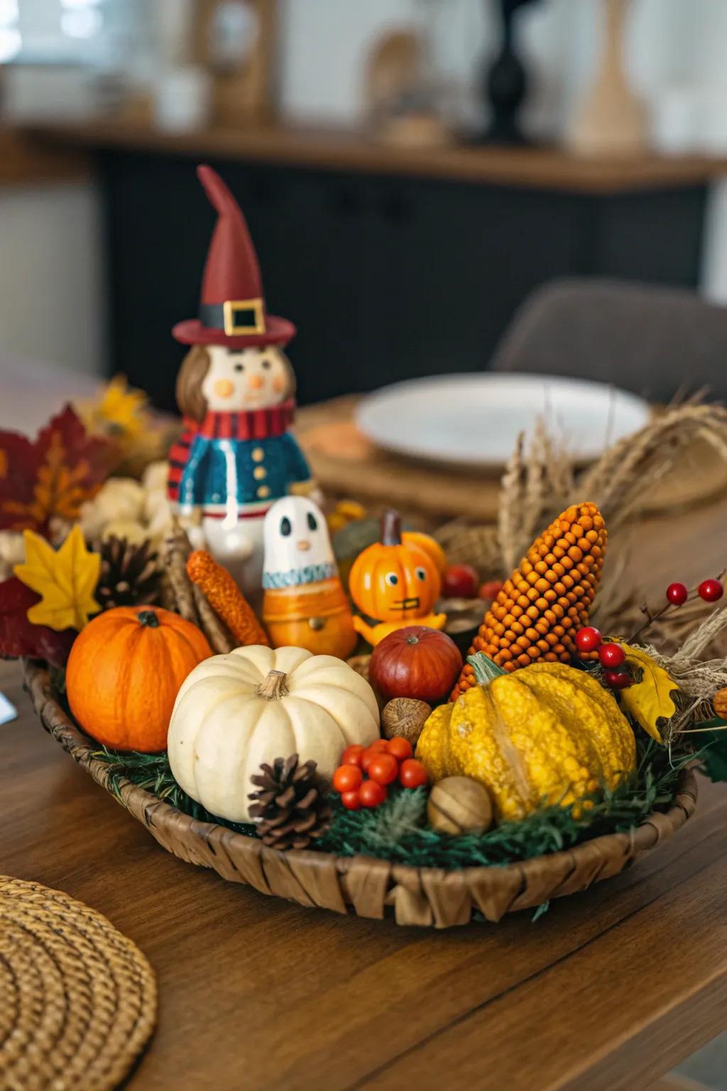 Playful items infuse a surprising spin into your centerpiece.