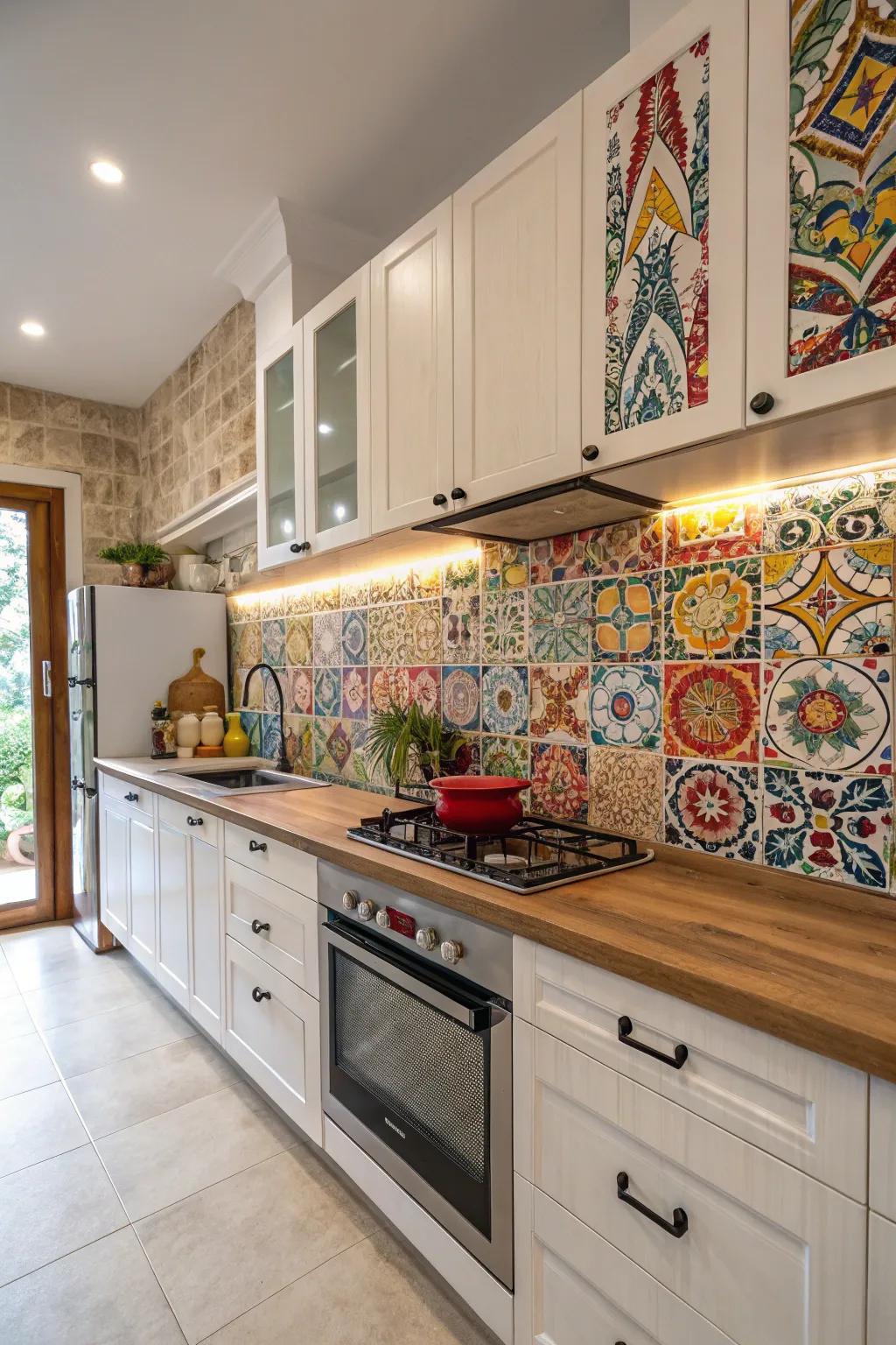 Craft a gallery effect using artistic fixtures.