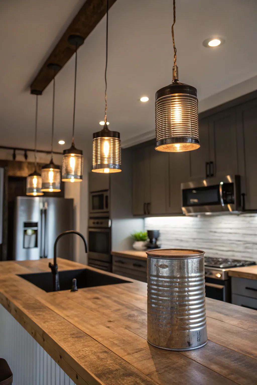 Upcycle with style using metal container lights.