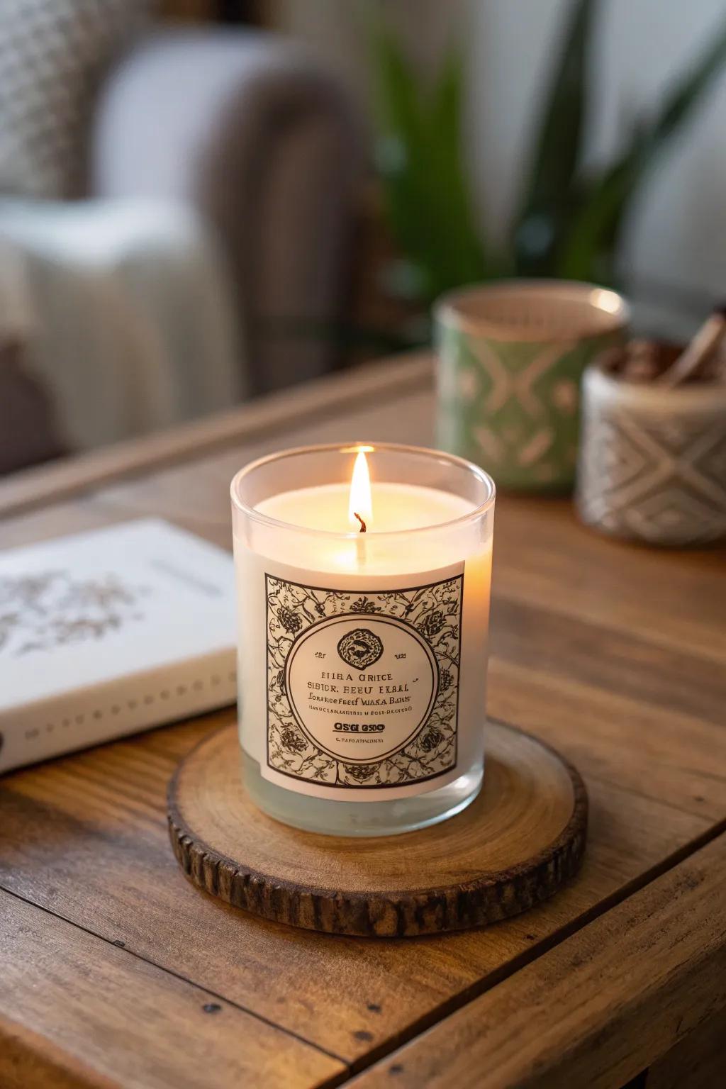 A uniquely scented light featuring a personal touch
