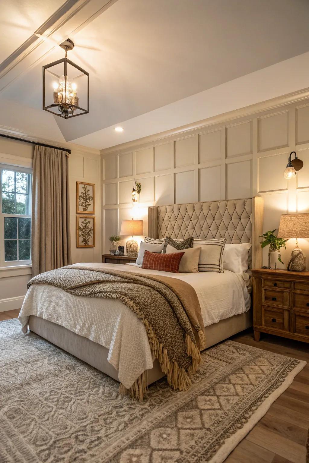 Tiered impressions with paneling create a rich and welcoming vibe.
